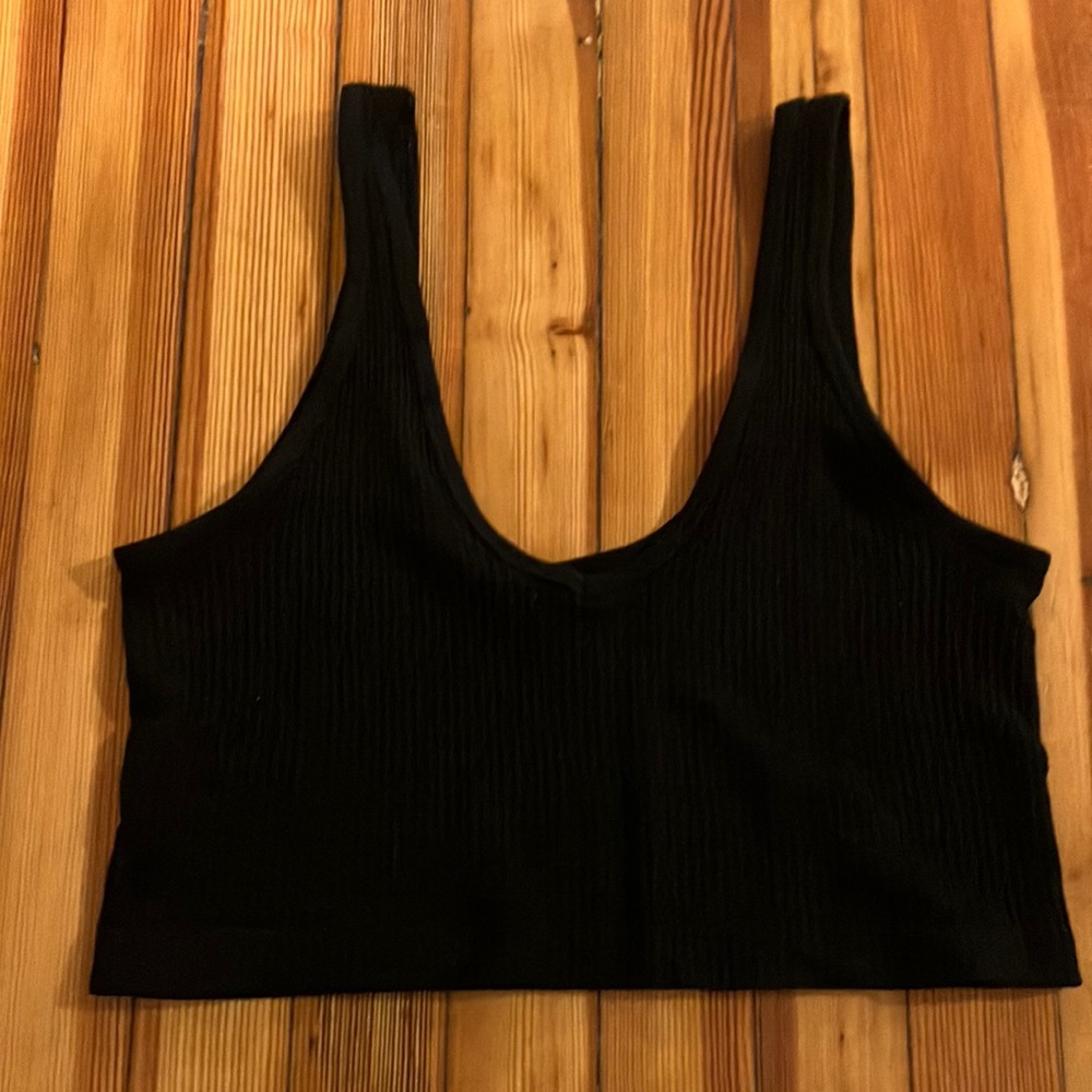Urban Outfitters Ribbed Black Crop Tank